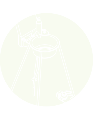 Line drawing of the Jengu foot-operated handwashing station